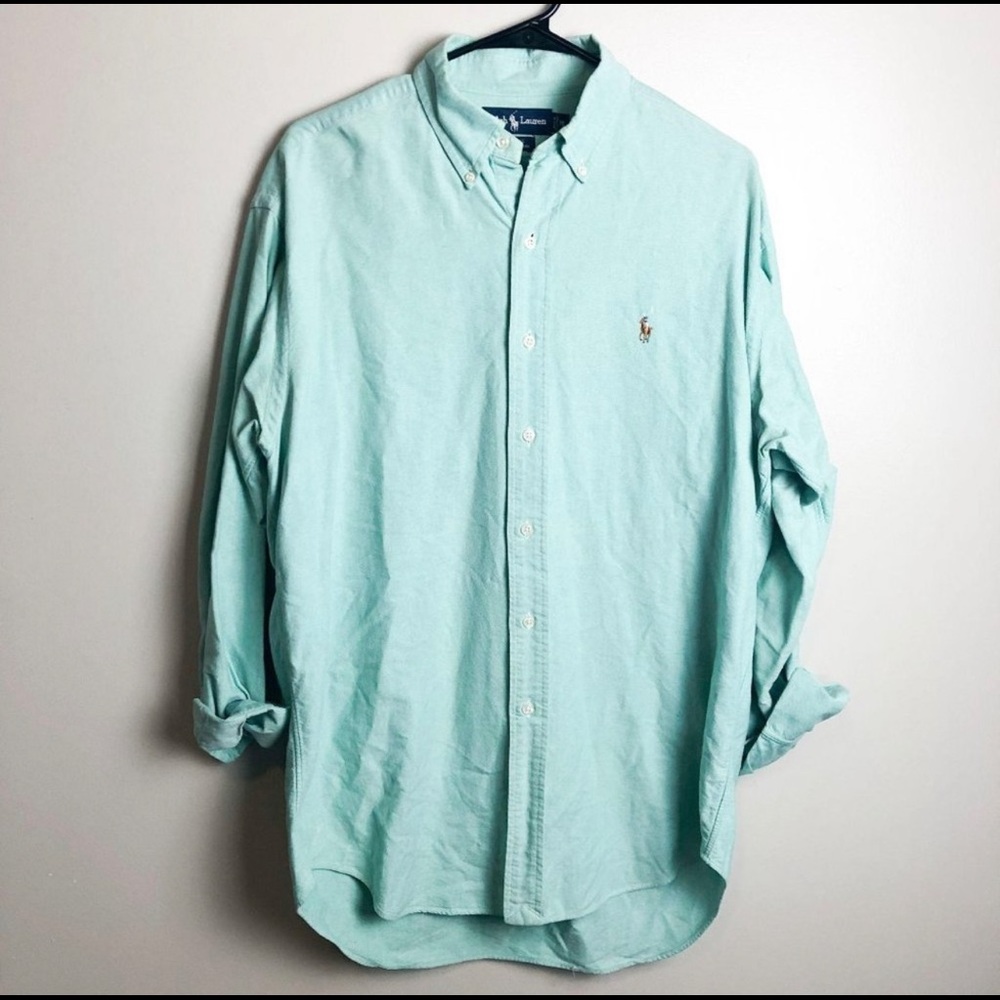 Ralph Lauren Blake Teal Cotton Button Down - Picture 1 of 4